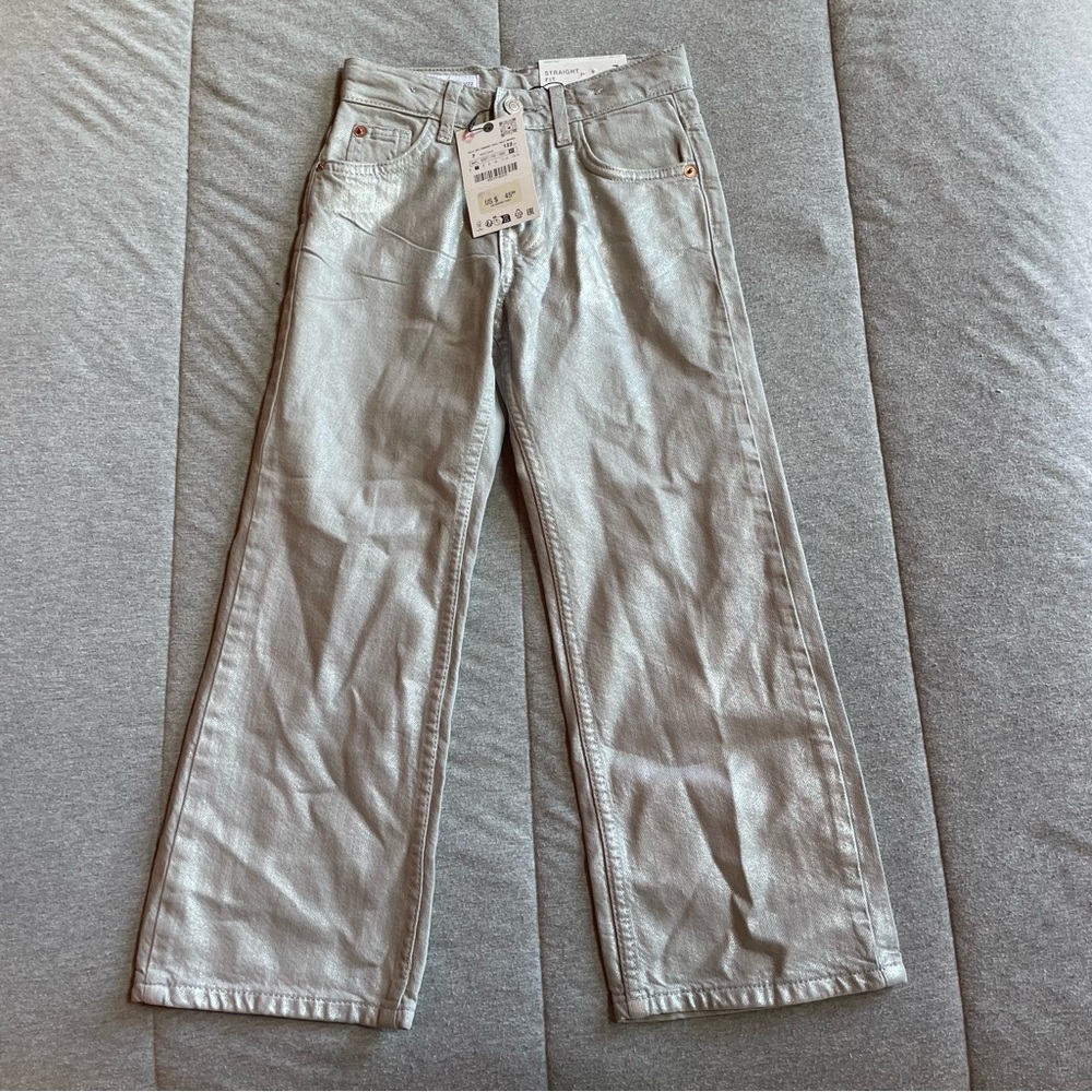NWT Zara Kids‎ Silver Jeans